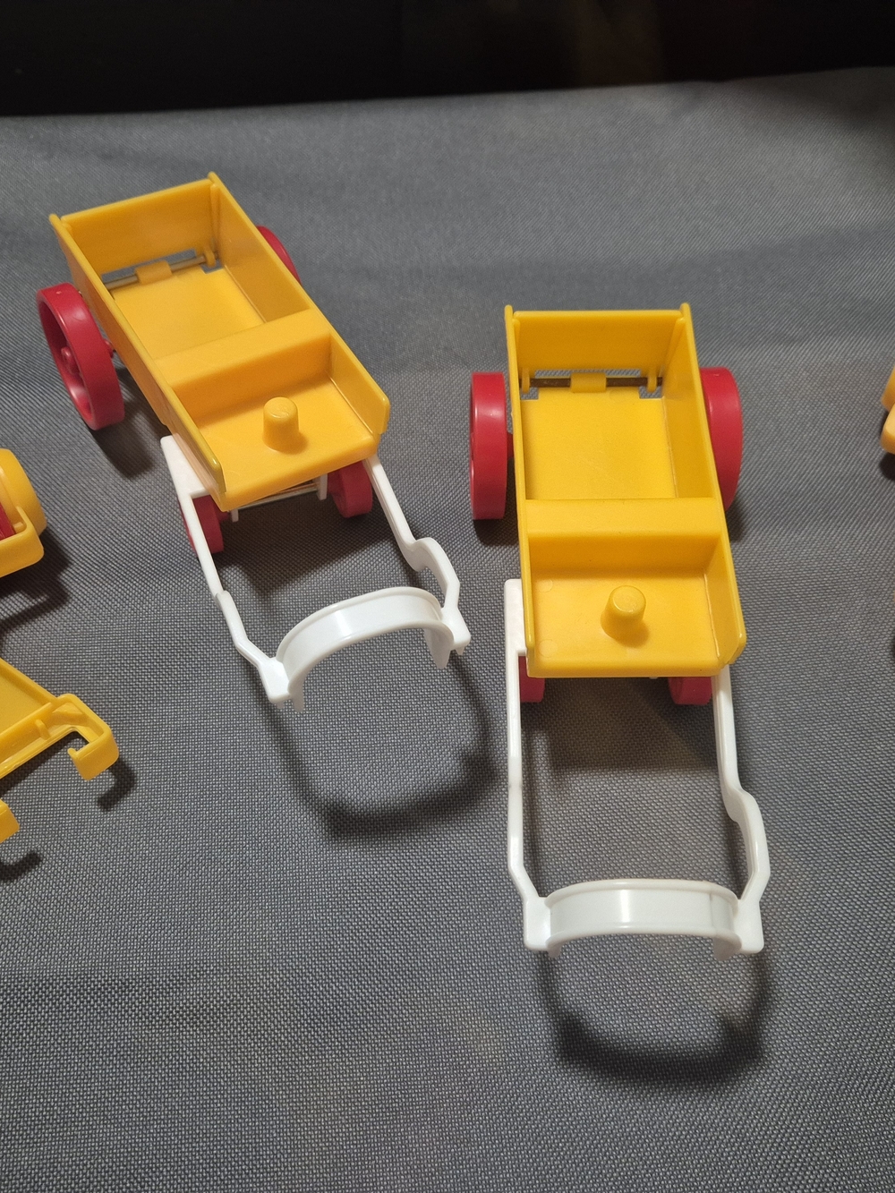VTG 1980s Playskool Lil Playmates Farm Toy Lot Wagon Cart Roller Parts